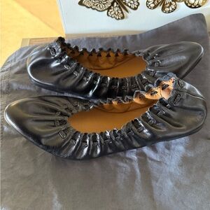 See by Chloé Black Leather Ballet Flats - Size 36
